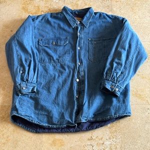 Vintage 90's Arizona Jean Co Denim Suede Jacket Large Blue Coat